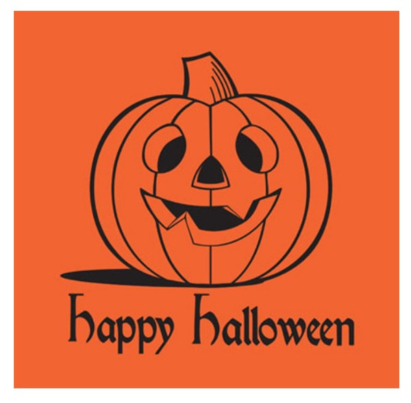 Happy Halloween Jack-O-Lantern Plastic T-Shirt Bags with Handles