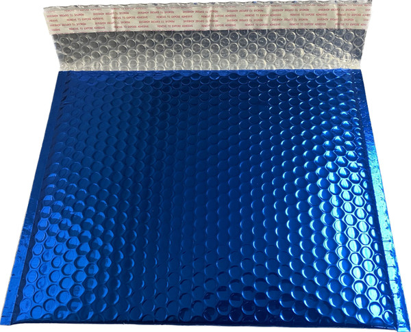 Blue Metallic Glamour Bubble Mailers - Blingvelopes 12.75" x 10.5" #CD2