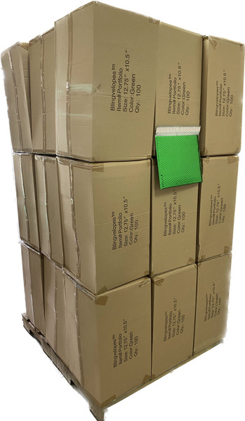 Green Metallic Glamour Self Seal Bubble Mailers, Envelopes, Blingvelopes - Portfolio 12.75" x 10.5" 