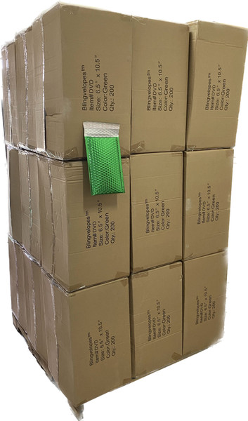 Green Metallic Glamour Self Seal Bubble Mailers, Envelopes, Blingvelopes - DVD 6.5" x 10.5" 