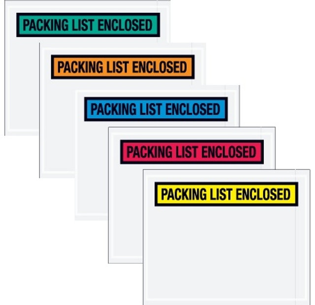 "Packing List Enclosed" (Panel Face) Envelopes