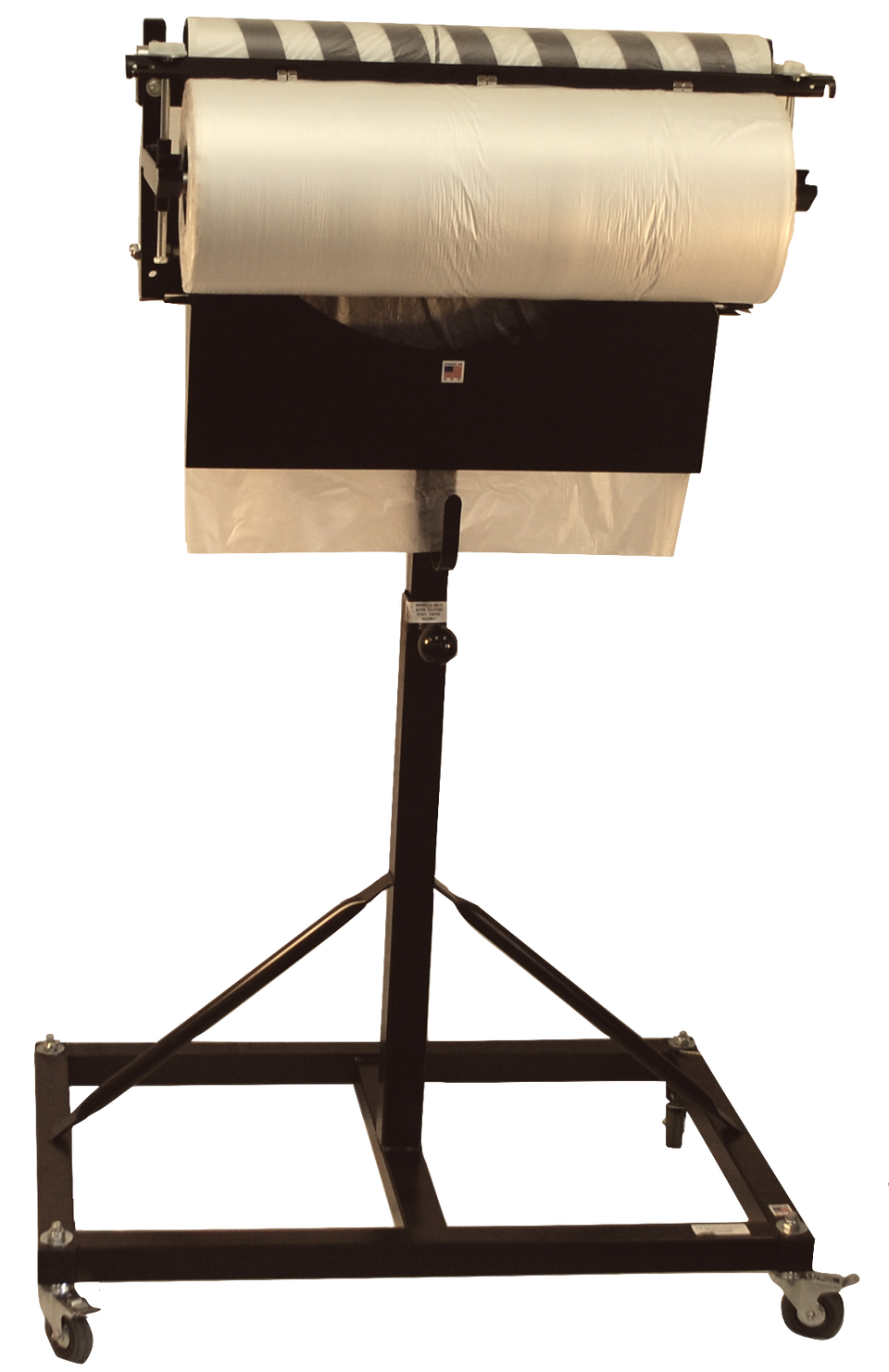 Mobile Perforated Poly Bag Roll Stand / Dispenser with Casters