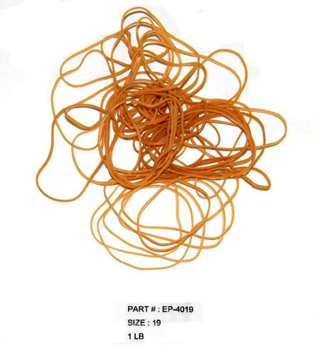 Non-Latex Orange Rubber Bands Size 19 - 3.5" X 1/32" - 1750 Count Box