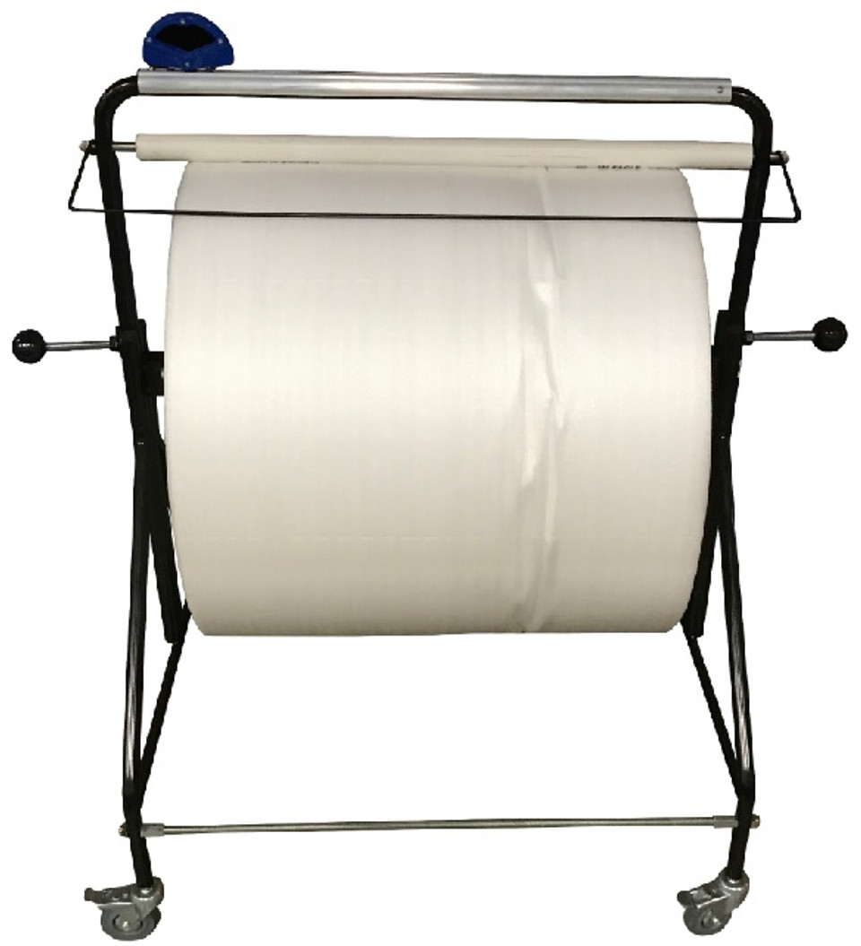 24" Economy Floor Unit Bubble Wrap® Foam Roll & Poly Dispenser with