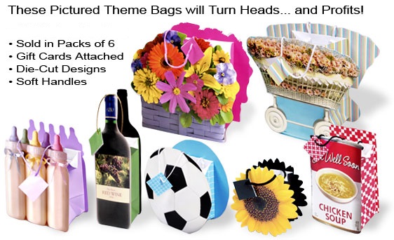 Designer Die Cut Gift Bags -Sports Flowers Baby Slots Cards