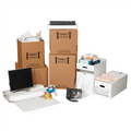 Office Moving Kit Packaging Supplies; Boxes, Bubble Dispenser Pack, Newsprint Sheets, Clear Carton Sealing Tape, Pistol Grip Tape Dispenser