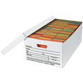 24" x 15" x 10" (200#/ECT-32) White Corrugated Cardboard Auto-Lock Bottom File Storage Boxes 