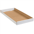 24" x 12" x 1.75" (ECT-32) White Corrugated Cardboard Trays