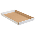 24" x 15" x 1.75" (ECT-32) White Corrugated Cardboard Trays 