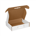 12 1/8" x 9 1/4" x 3"  (200#/ECT-32-B) White Corrugated Cardboard Carrying Cases