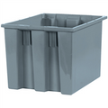 17" x 14 1/2" x 12 7/8" Gray Stack & Nest Containers