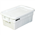 28" x 18" x 11" White Tote with Lid for Storage and Transport