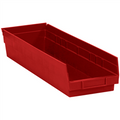 23 5/8" x 6 5/8" x 4" Red  Plastic Shelf Bin Boxes