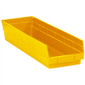 23 5/8" x 6 5/8" x 4" Yellow  Plastic Shelf Bin Boxes