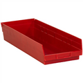 23 5/8" x 8 3/8" 4" Red  Plastic Shelf Bin Boxes