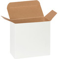 5 5/8" x 2 1/2" x 5 5/8" (Die-cut from .024 fibreboard.) White Reverse Tuck Folding Cartons