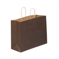 16" x 6" x 12" Brown Tinted Paper Shopping Bags with Twisted Paper Handles