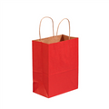 8" x 4.5" x 10.25" Scarlet Tinted Paper Shopping Bags with Twisted Paper Handles