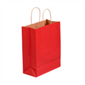 10" x 5" x 13" Scarlet Tinted Paper Shopping Bags with Twisted Paper Handles