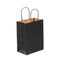 8" x 4.5" x 10.25" Black Tinted Paper Shopping Bags with Twisted Paper Handles