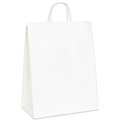 13" x 7" x 17" Heavy Duty White Paper Shopping Bags with Twisted Paper Handles