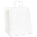 14" x 10" x 15.5" Heavy Duty White Paper Shopping Bags with Twisted Paper Handles