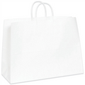 16" x 6" x 12" Heavy Duty White Paper Shopping Bags with Twisted Paper Handles