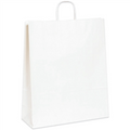 16" x 6" x 19.25" Heavy Duty White Paper Shopping Bags with Twisted Paper Handles