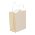 8" x 4.5" x 10.25" French Vanilla Tinted White Paper Shopping Bags with Twisted Paper Handles