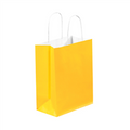 8" x 4.5" x 10.25" Buttercup Tinted White Paper Shopping Bags with Twisted Paper Handles