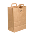 12" x 7" x 17" Flat Handle Grocery Bags Kraft Paper Shopping Bags