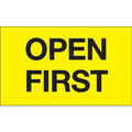 "Open First" (Fluorescent Yellow) Shipping and Handling Labels