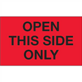 "Open This Side Only" (Fluorescent Red) Shipping and Handling Labels