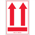 (Two Red Arrows Over Red Bar)  Arrow Shipping and Handling Labels