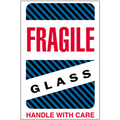 "Fragile - Glass - Handle With Care" Shipping and Handling Labels