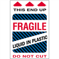 "Fragile - Liquid in Plastic" Shipping and Handling Labels