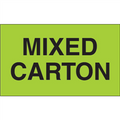 "Mixed Carton" (Fluorescent Green) Shipping and Handling  Labels