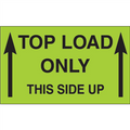 3" x 5" - "Top Load Only - This Side Up"  (Fluorescent Green) Labels