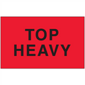 "Top Heavy" (Fluorescent Red) Shipping and Handling Labels