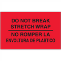 "No Romper La Envoltura De Plastico" (Fluorescent Red) Bilingual Shipping and Handling Labels