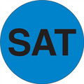 "SAT" - Day of the Week Circle Labels Blue