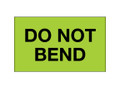 "Do Not Bend" (Fluorescent Green) Shipping and Handling Labels