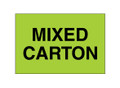 "Mixed Carton" (Fluorescent Green) Shipping and Handling Labels