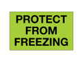 "Protect From Freezing" (Fluorescent Green) Labels Shipping and Handling Labels