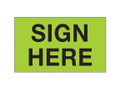 "Sign Here" (Fluorescent Green) Labels Shipping and Handling Labels
