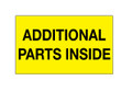 "Additional Parts Inside" (Fluorescent Yellow) Labels Shipping and Handling Labels