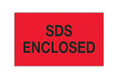 "SDS Enclosed" (Fluorescent Red) Labels Shipping and Handling Labels