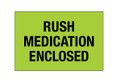 "Rush - Medication Enclosed" (Fluorescent Green) Labels Shipping and Handling Labels