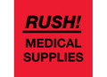 "Rush - Medical Supplies" (Fluorescent Red) Labels Shipping and Handling Labels