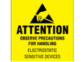 "Attention - Observe Precautions" (Fluorescent Yellow)  Labels Shipping and Handling Labels